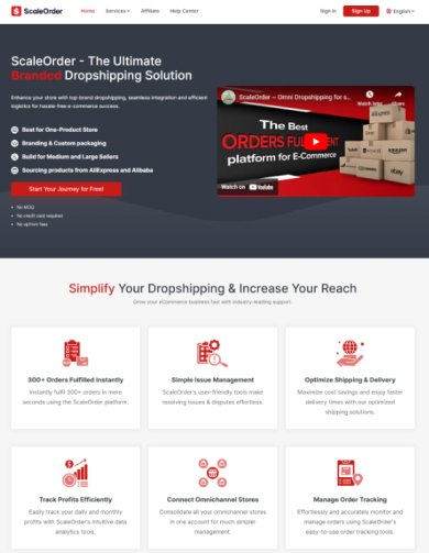 Web site design & development for dropshipping service company